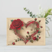 ロマンチックなヴィンテージ心のこもった恋人詩形見 シーズンカード (スタンド正面)