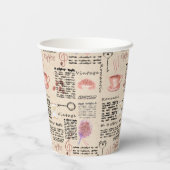 ロマンチックなヴィンテージ新聞 紙コップ (裏面)