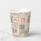 ロマンチックなヴィンテージ新聞 紙コップ (左)