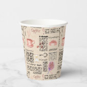ロマンチックなヴィンテージ新聞 紙コップ (右)