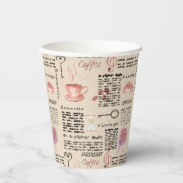 ロマンチックなヴィンテージ新聞 紙コップ