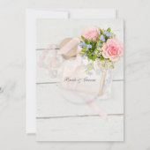ロマンチックなヴィンテージ春の花の結婚式の案内 招待状 (裏面)