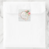 ロマンチックなヴィンテージ春花結婚編集可能 スクエアシール (バッグ)