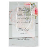 ロマンチックなヴィンテージ春花結婚編集可能 ミディアムペーパーバッグ (正面)