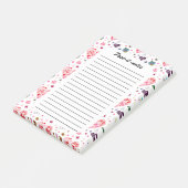 ロマンチックなヴィンテージ春赤面ピンクのハート花 ポストイット (アングル)