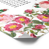 ロマンチックなヴィンテージ結婚の花の座席表 ポスター (角)