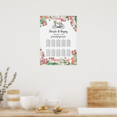 ロマンチックなヴィンテージ結婚の花の座席表 ポスター (キッチン)