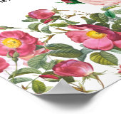 ロマンチックなヴィンテージ結婚の花の座席表 ポスター (角)