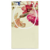 ロマンチックなヴィンテージ結婚フローラの歓迎抱き枕 スモールペーパーバッグ (裏面)