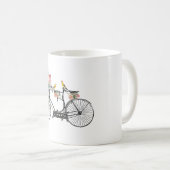 ロマンチックなヴィンテージ自転車の花と鳥 コーヒーマグカップ (正面右)