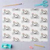 ロマンチックなヴィンテージ自転車の花と鳥 薄葉紙 (クラフト)