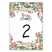 ロマンチックなヴィンテージ自転車の花結婚と鳥 テーブルナンバー (正面)