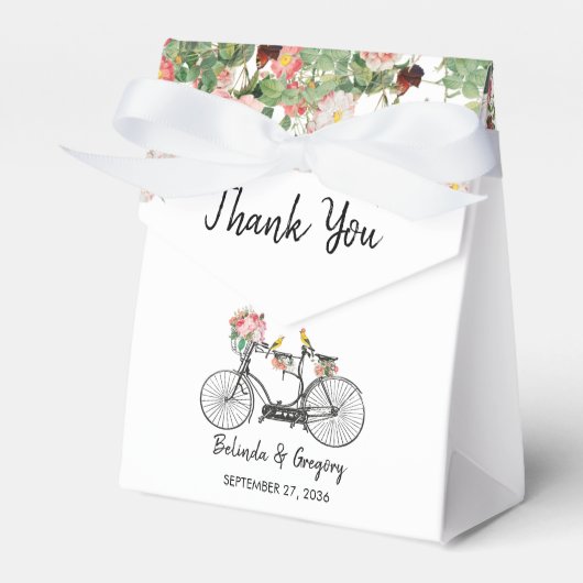 ロマンチックなヴィンテージ自転車の花結婚と鳥 フェイバーボックス (正面サイド)