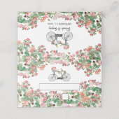 ロマンチックなヴィンテージ自転車の花結婚と鳥 プレイスカード (外部開封)