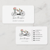 ロマンチックなヴィンテージ自転車フラワーズイベントプランナー 名刺 (正面/裏面)