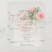 ロマンチックなヴィンテージ花結婚編集可能メニュー メニュー (正面/裏面)