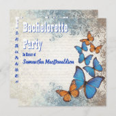 ロマンチックなヴィンテージ蝶バチェロレッテ 招待状 (正面/裏面)