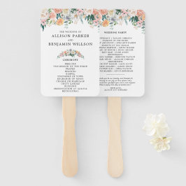 ロマンチックなヴィンテージ赤面花結婚式 プログラムファン ハンドファン