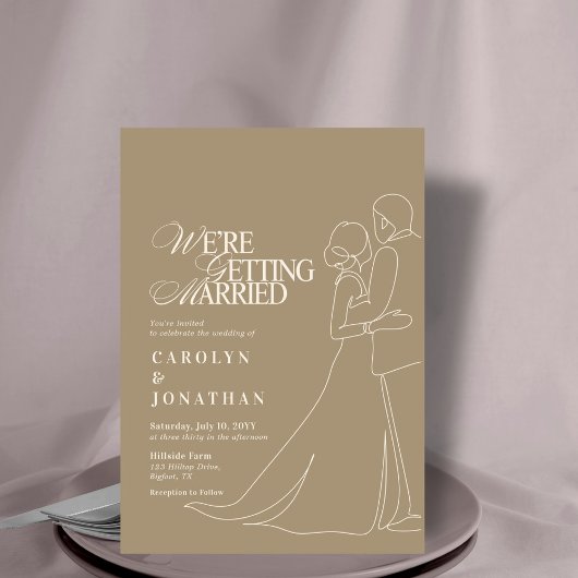 ロマンチックなヴィンテージ金ゴールド結婚モノグラムのダンス 招待状