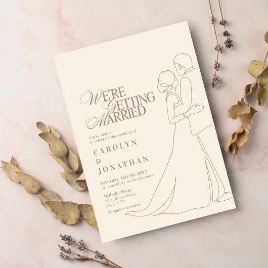 ロマンチックなヴィンテージ金ゴールド結婚モノグラムのダンス 招待状