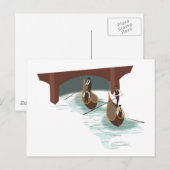 ロマンチックなヴェネツィアゴンドラ ポストカード (正面/裏面)