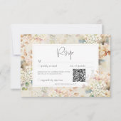 ロマンチックな中性ヴィンテージアジサイ結婚ズのQR 出欠カード (正面)