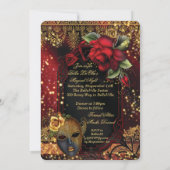 ロマンチックな仮装スイート16パーティー招待状 招待状 (裏面)