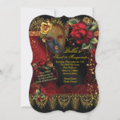 ロマンチックな仮装スイート16パーティー招待状 招待状 (正面)