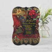 ロマンチックな仮装スイート16パーティー招待状 招待状 (スタンド正面)