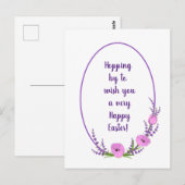 ロマンチックな休日リースチューリップ花イースター ポストカード (正面/裏面)