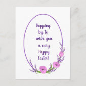 ロマンチックな休日リースチューリップ花イースター ポストカード (正面)