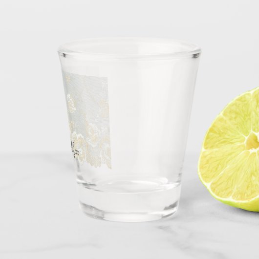 ロマンチックな偽のレースの花のウェディングシャワー ショットグラス (右)