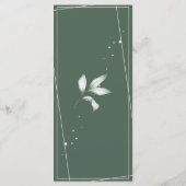 ロマンチックな優しい葉緑の結婚のディナーメニュー メニュー (裏面)