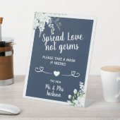 ロマンチックな優し結婚い花の生意気な安全マスク 台座サイン (インサイチュ)