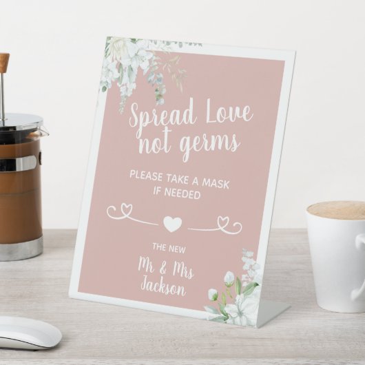 ロマンチックな優し結婚い花の生意気な安全マスク 台座サイン (インサイチュ)