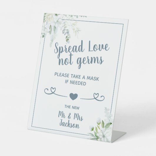 ロマンチックな優し結婚い花の生意気な安全マスク 台座サイン (正面)