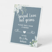 ロマンチックな優し結婚い花の生意気な安全マスク 台座サイン (正面)