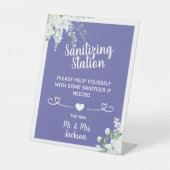 ロマンチックな優し結婚い花の白いサニタイズ 台座サイン (正面)