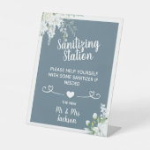 ロマンチックな優し結婚い花の白いサニタイズp 台座サイン (正面)