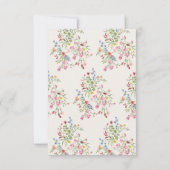ロマンチックな優美なフローラアーチ春庭園の結婚式 出欠カード (裏面)
