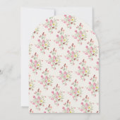 ロマンチックな優美なフローラアーチ春庭園の結婚式 招待状 (裏面)