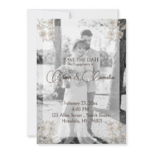 ロマンチックな写真でお知らせするエンゲージメント/ウェディングの保存日