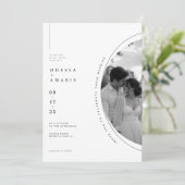 ロマンチックな写真とエレガントな円形フレームの結婚式 招待状 (スタンド正面)