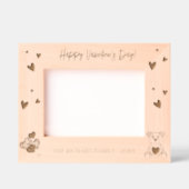 ロマンチックな写真とハートとクマ レーザー彫刻フレーム (正面)