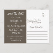 ロマンチックな写真と日付カードの保存 案内ポストカード (裏面)