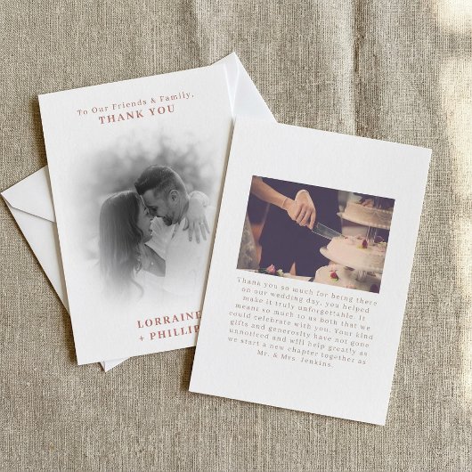 ロマンチックな写真のグラデーショ結婚ン効果 サンキューカード