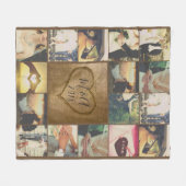 ロマンチックな写真の木のモノグラム フリースブランケット (正面(横))