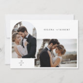 ロマンチックな写真の結婚式の招待 | ミニマモダンリスト 招待状 (正面)