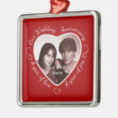 ロマンチックな写真の追加ハート切り出し メタルオーナメント (左)