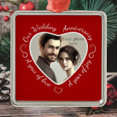ロマンチックな写真の追加ハート切り出し メタルオーナメント